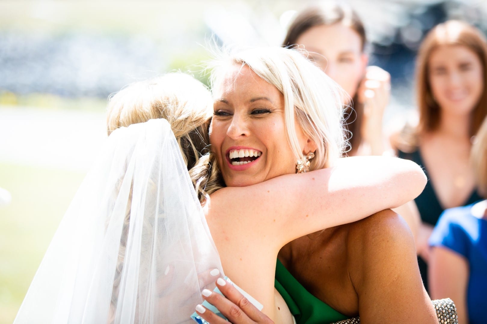 Bride celebrating with co-worker Jodie.