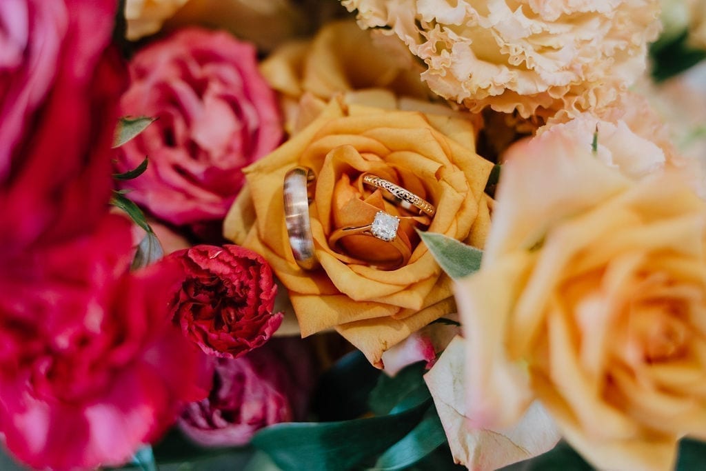 Rings with florals by Joy Fiori Florals