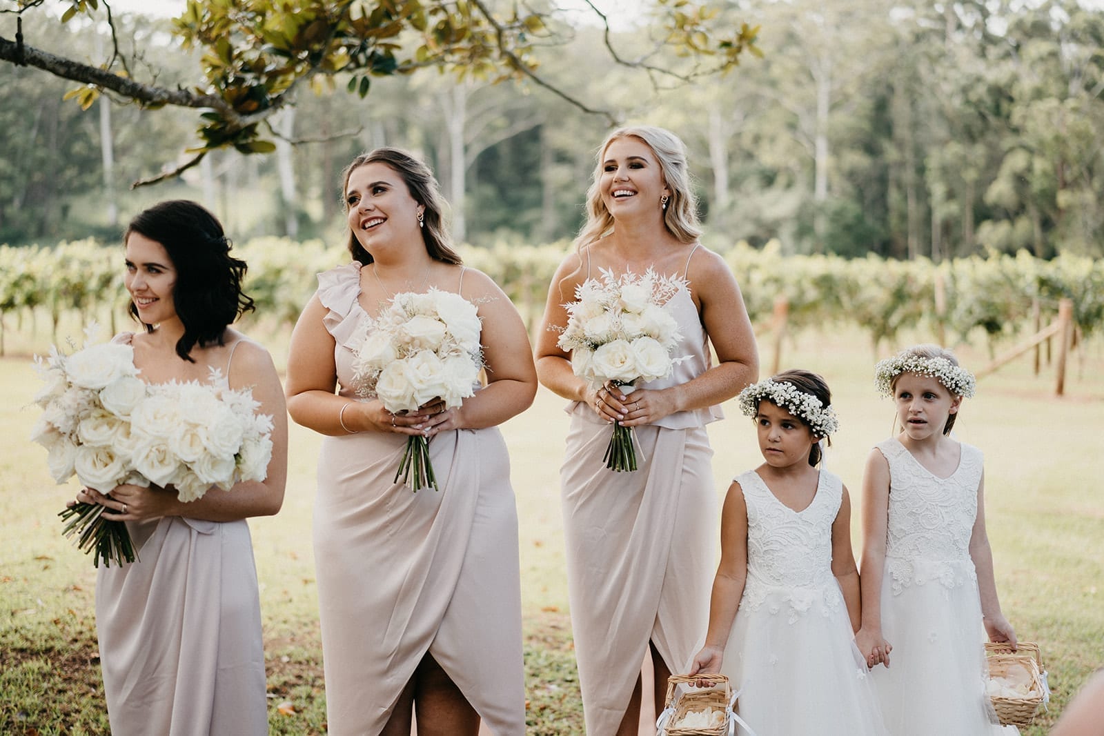 Bridesmaids dressed in Shona Joy