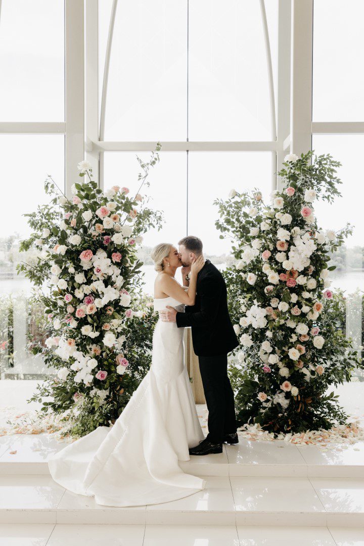 Sanctuary Cove Pronovias Real Bride QLD Wedding White Lily Couture