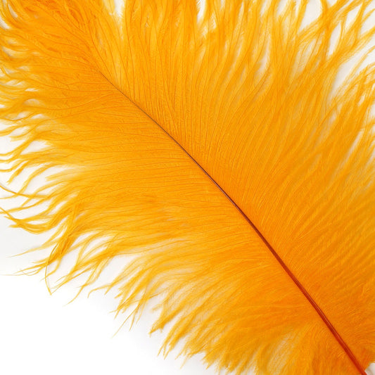 Ostrich Flexible Feathers 9-12 (Golden Yellow) for Sale Online