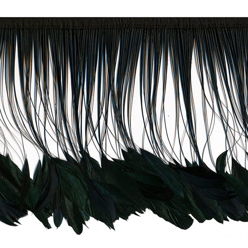 Stripped Iridescent Coque Fringe - Black/Iridescent