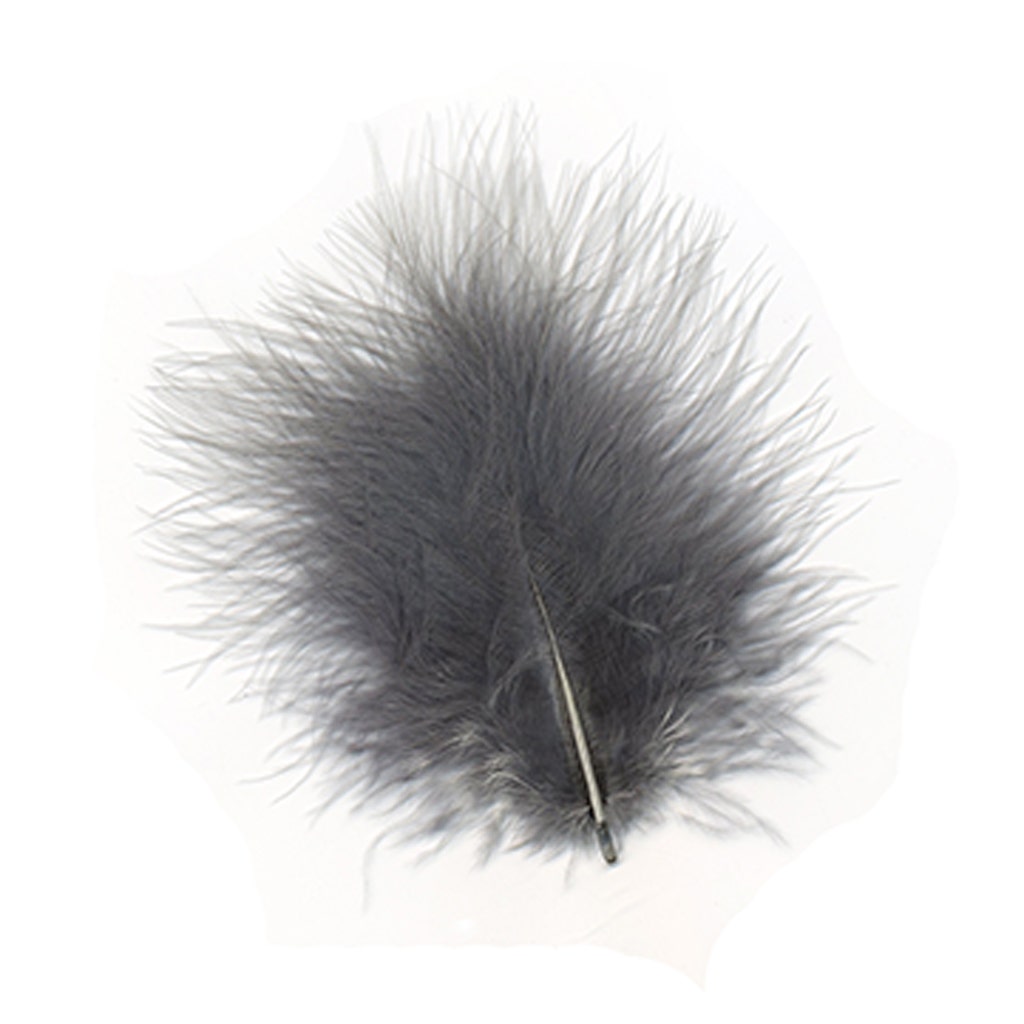 TURKEY MARABOU FEATHERS 1-4" - BLUE DUNN