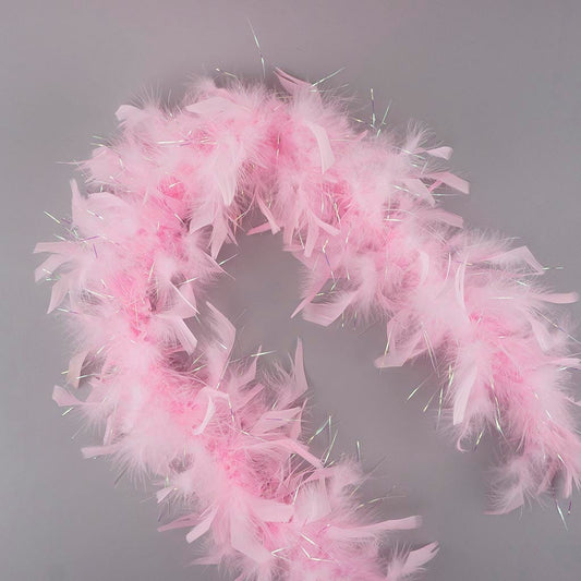 Dress Up Feather Boa for Little Girls - Coral/Opal Lurex
