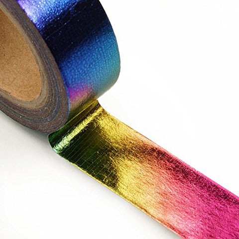 rainbow washi tape, metallic rainbow tape, rainbow tape, rainbow duct tape, rainbow craft tape