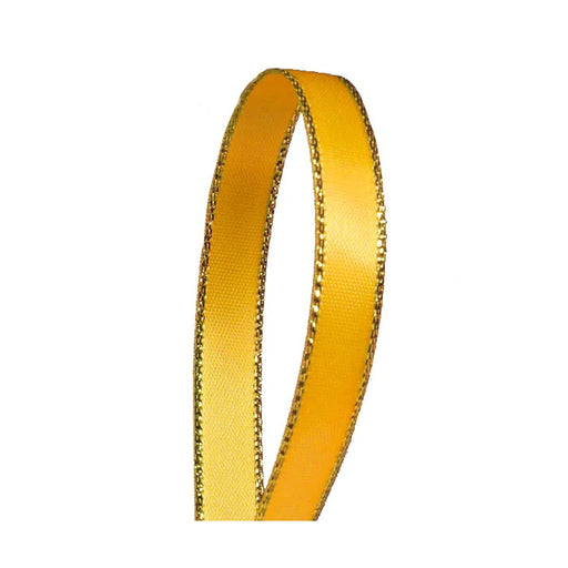 3/8 Inch Double Face Satin Ribbon Gold with Silver Edge 1 spool