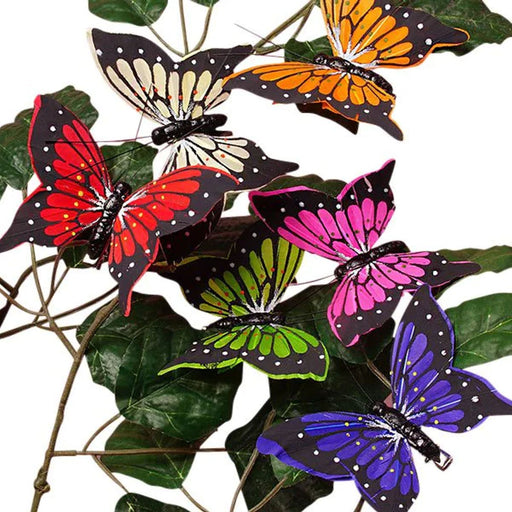 Big Fake Butterflies | Faux Butterflies | Spangle Butterfly Decor - 5in. x  3in. - Assorted Colors - 12 Pieces/Pkg. (pm60911402)