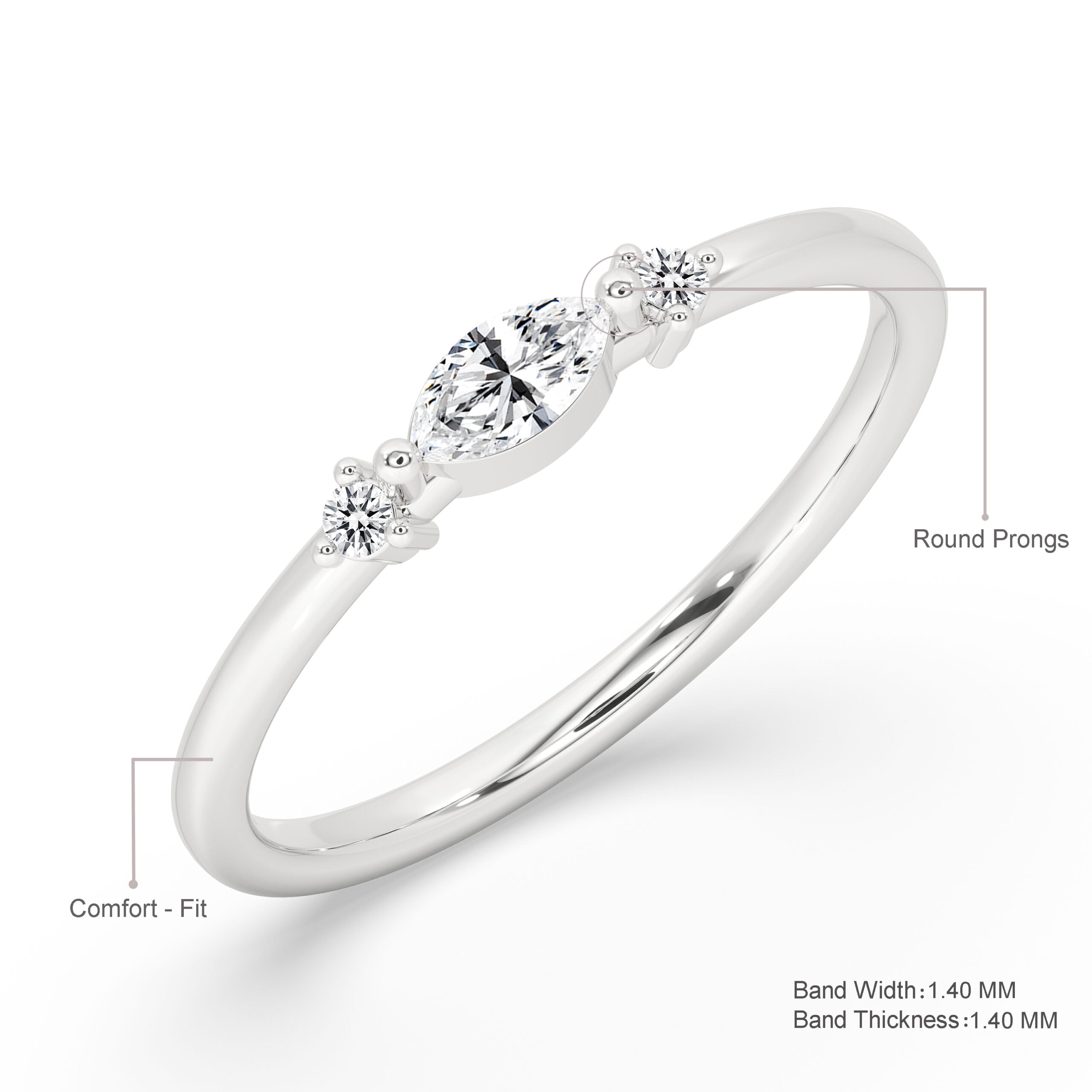 East To West Marquise Diamond Ring