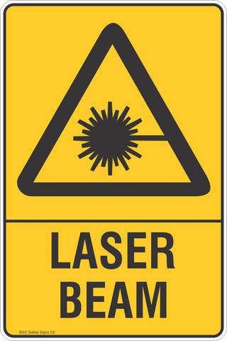 laser beem warning sign