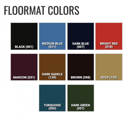 Floormat color option chart