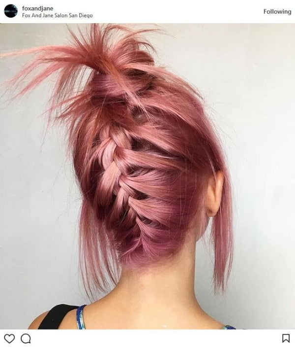 Metallic Pink Braided Updo