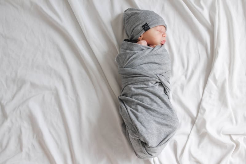 grey swaddle blanket