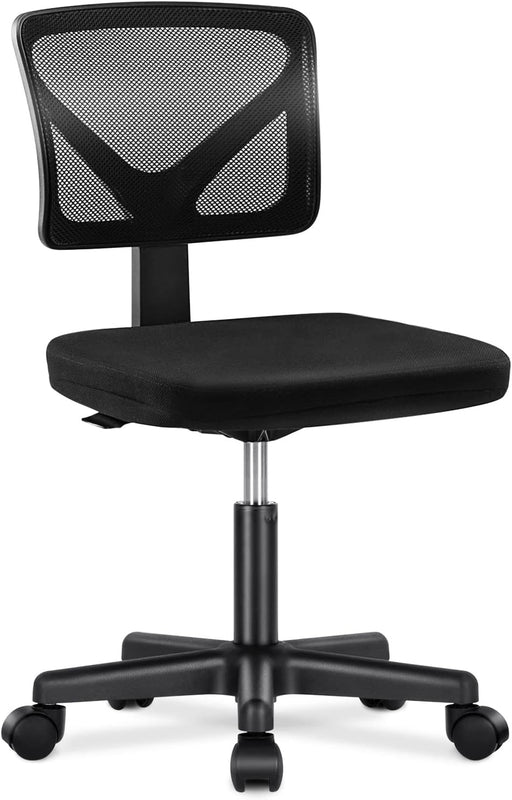 JHK Ergonomic Office Home Desk Mesh Fixed Armrest, Executive Computer Chair  with Soft Foam Seat Cushion and Lumbar Support, Black 