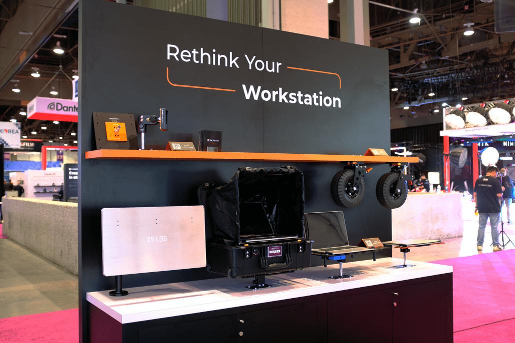 INOVATIV DigiSystem, Monitor Arm, Monitor Mount, and Wheel System display at the 2023 NAB Show.