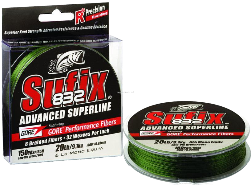 Sufix Advanced Superline Braid 8lb 150yd Lo-Vis Gr