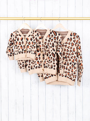Mom and Me Leopard Cardigan Sweater (Mom) - R&R Palmetto Sales LLC