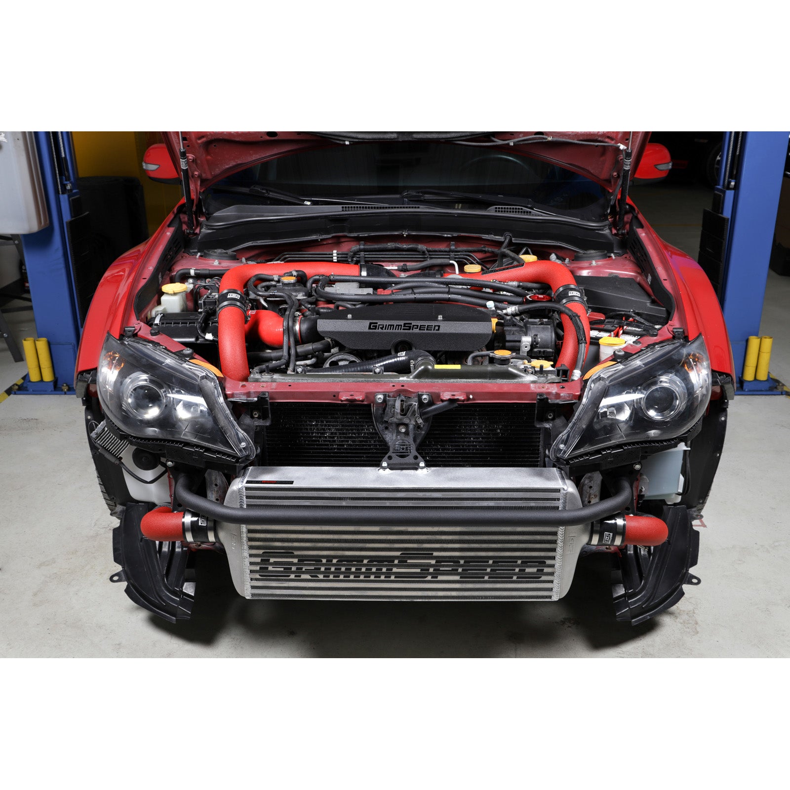 GrimmSpeed Front Mount Intercooler Kit - Raw Core with Black Piping -