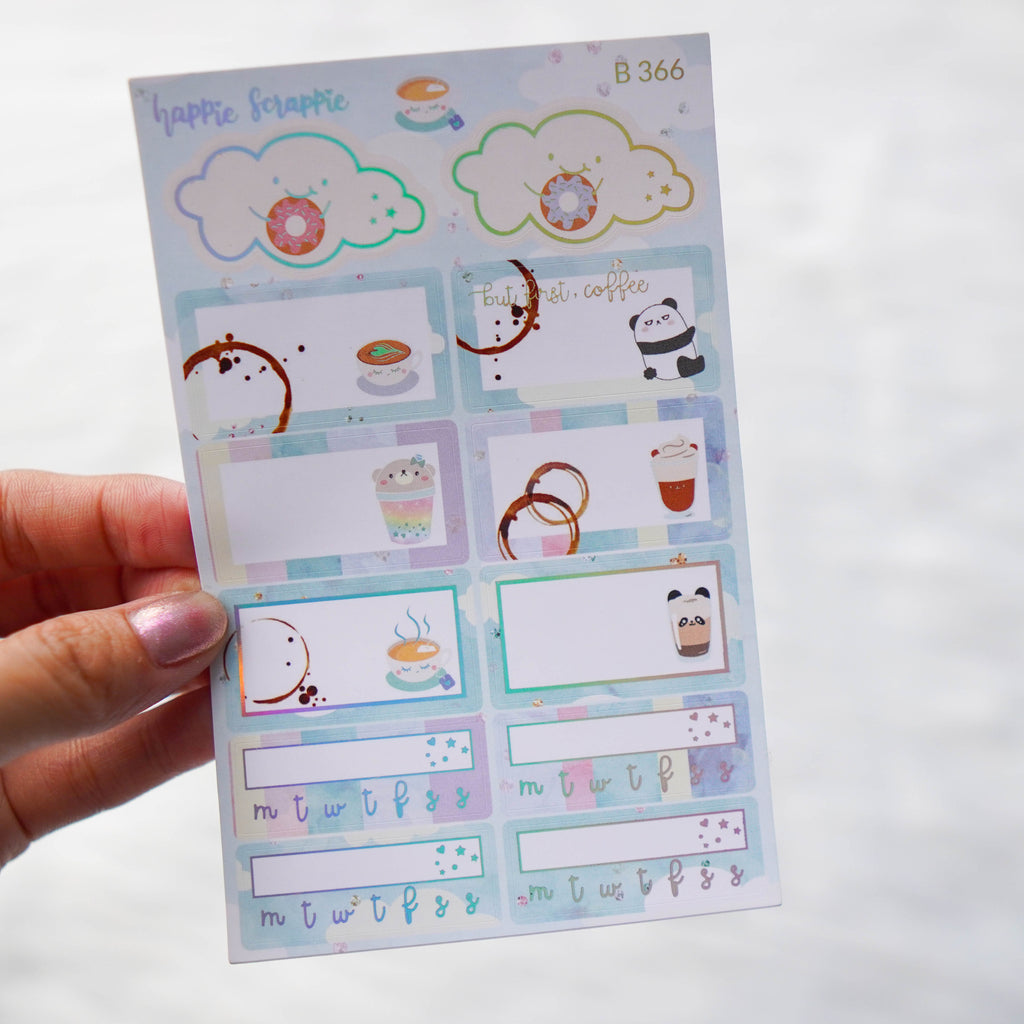 Planner Stickers : Positivi-TEA - Mini Elements // Holo Silver Foil (B371)