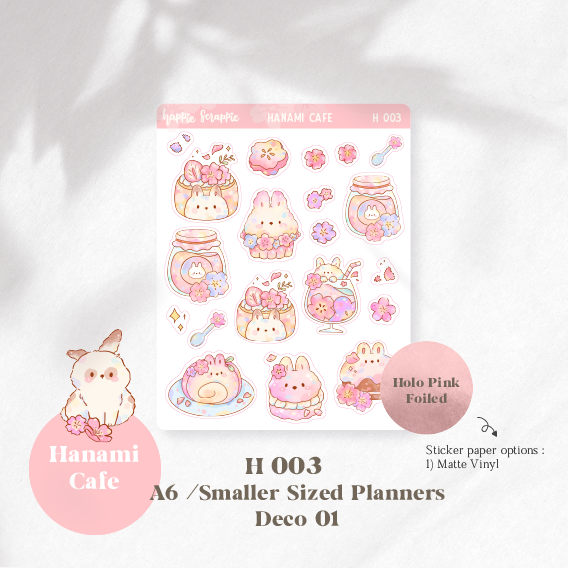 Kawaii Stickers, A6 Vinyl Sticker Sheets, Cute Stickers, Planner