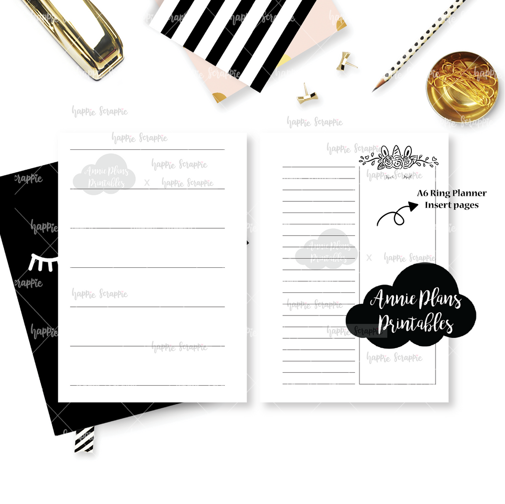 Planner Inserts - A6 & ARCHIVE  Stationery Templates ~ Creative