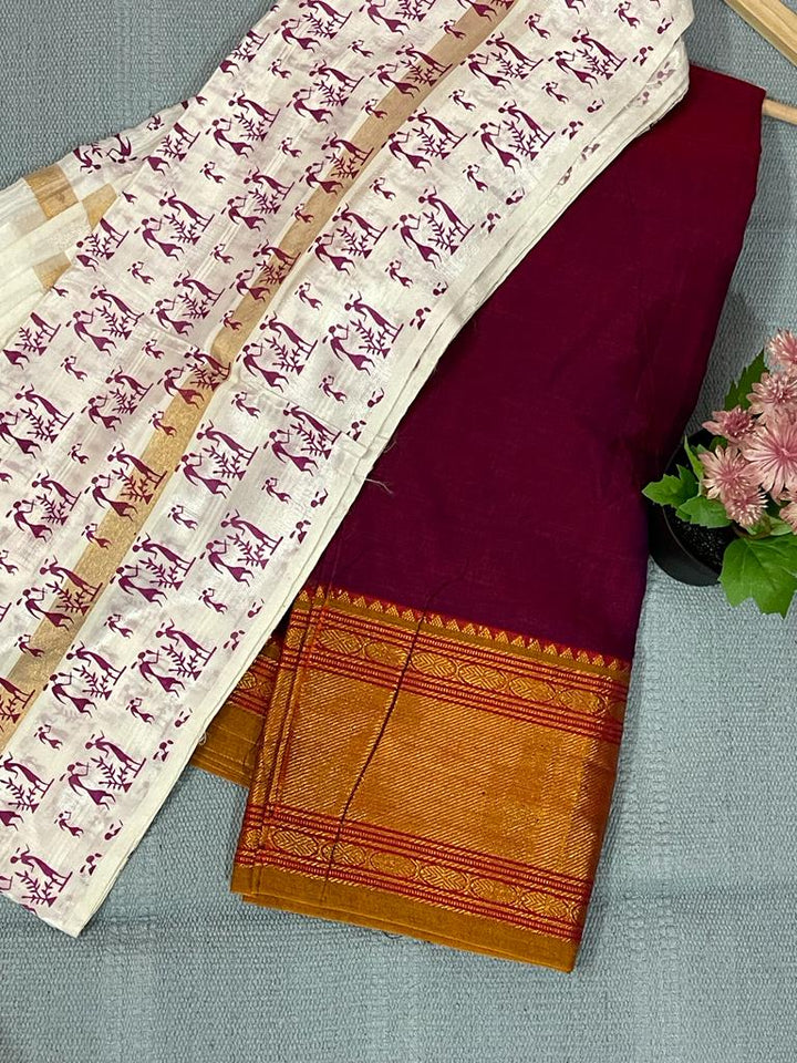 DRESS MATERIAL I HANDLOOM COTTON I RED & WHITE - Shop authentic handlooms -  Assamese Silk Sarees, Mekhala Sador & More