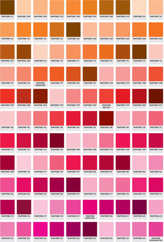 Pantone Colour Chart Pink