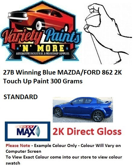 27b Winning Blue Mazda Ford 862 2k Touch Up Paint 300 Grams