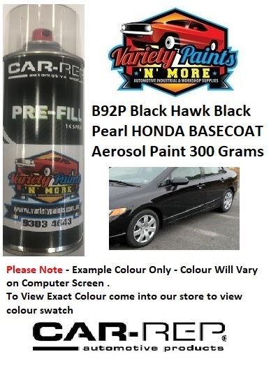 B92p Black Hawk Black Pearl Honda Basecoat Aerosol Paint 300 Grams