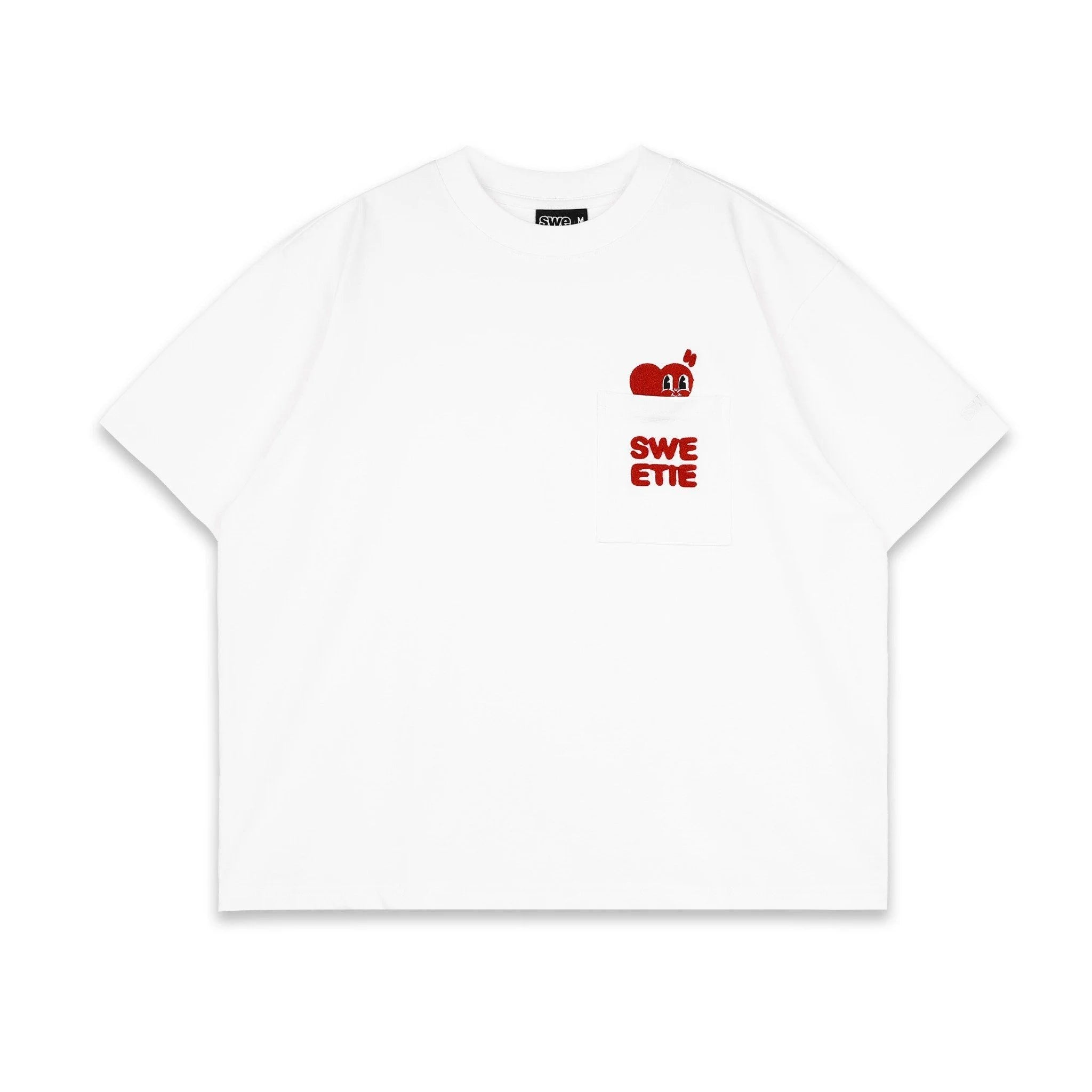 PEEKING POCKET TEE - WHITE