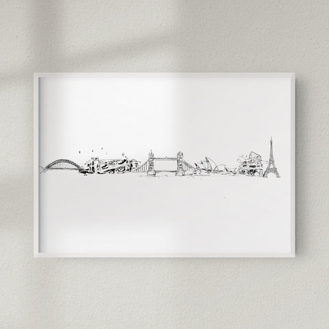 Skyline Art Print, Personalised by Natalie Ryan Design