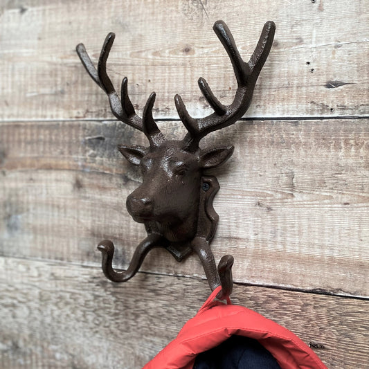 Cast Iron Stag Antler Wall Coat Hook Rack by Garden Selections