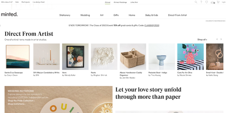 minted personalized gift website