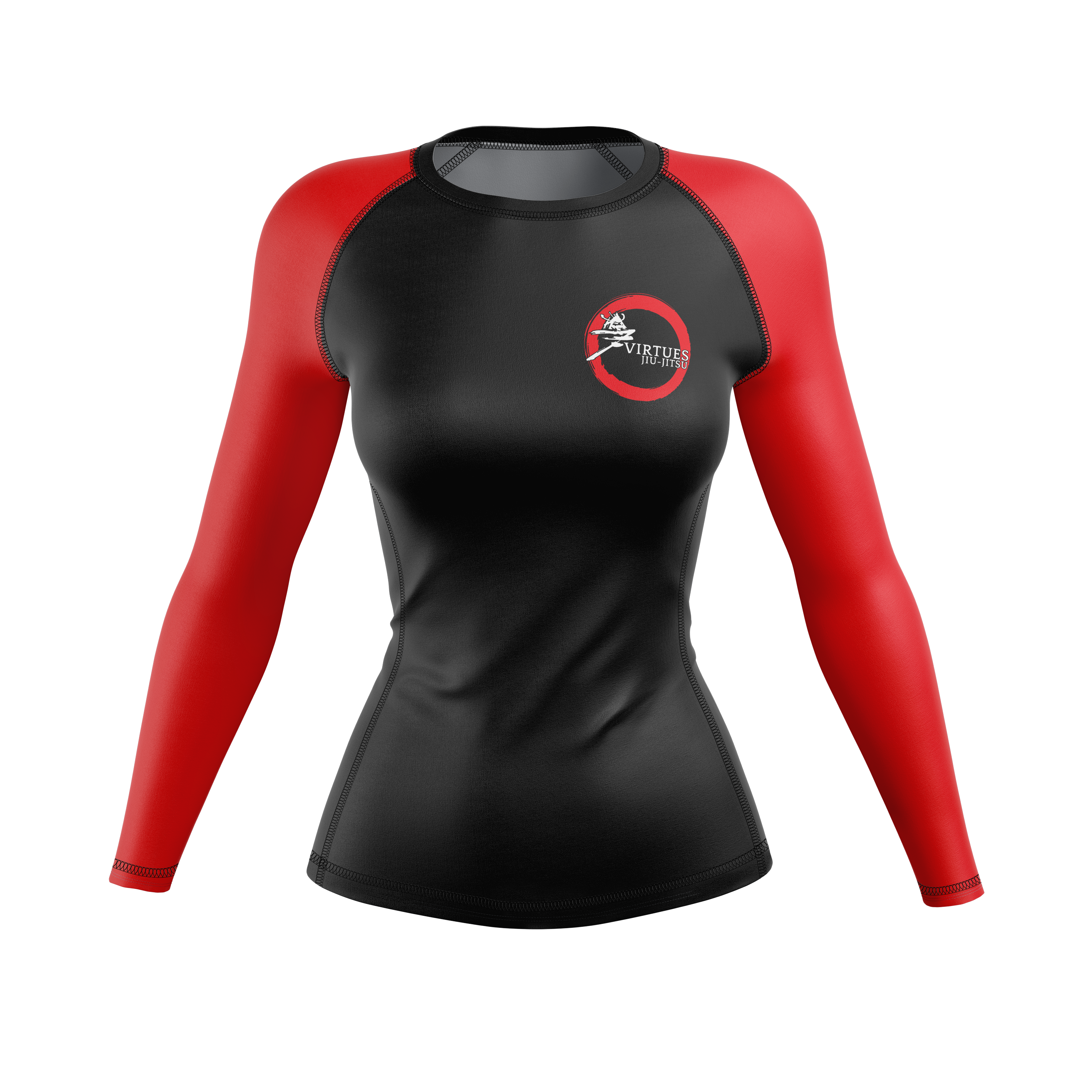 wholesale 7 Virtues women's rash guard Standard Issue, black and red