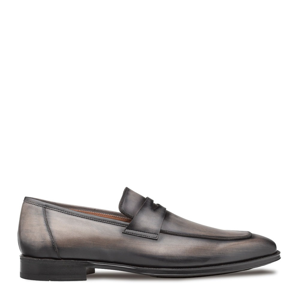 Mezlan Avenue 20910 Men's Shoes Gray Calf-Skin Leather Penny Loafers (MZ3651) - mensdesignerapparel.com product image