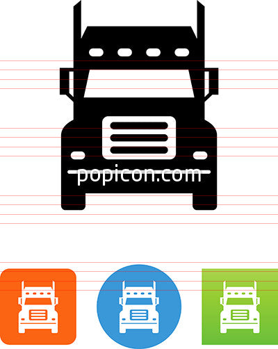 Download Front View Of A Semi Truck Icon - Popicon