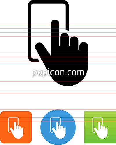 Hand With Finger Extended Using A Smart Phone Icon Popicon