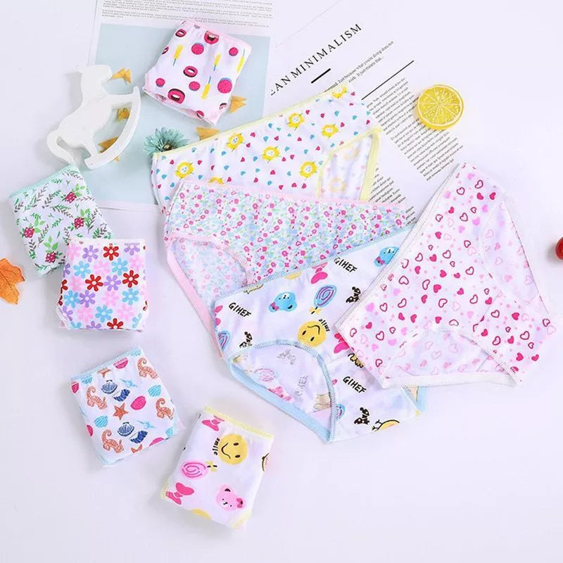 12pc/Lot Baby Girls Underwear Cotton Panties Kids Short Briefs Children Underpants