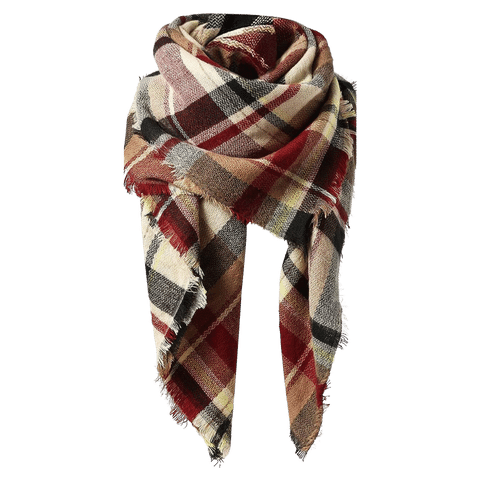 soft tartan plaid blanket scarf