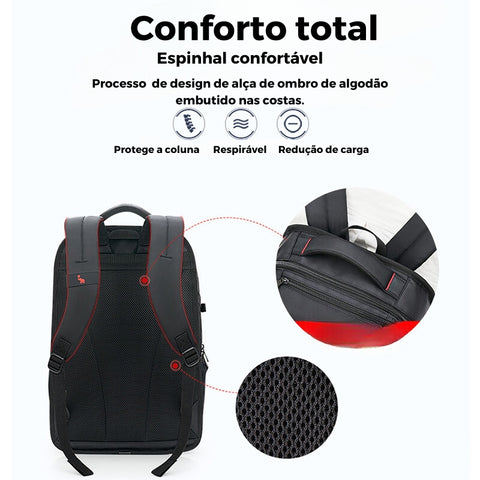 Mochila Notebook 15.6 Executiva - Preto e Azul