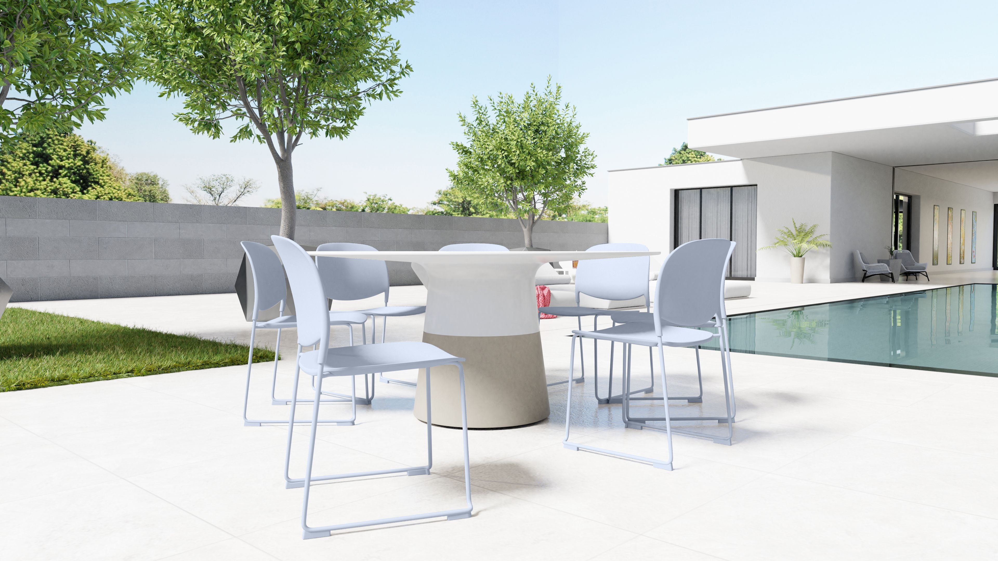 Stackable Light Blue PRINGLE Dining Chair