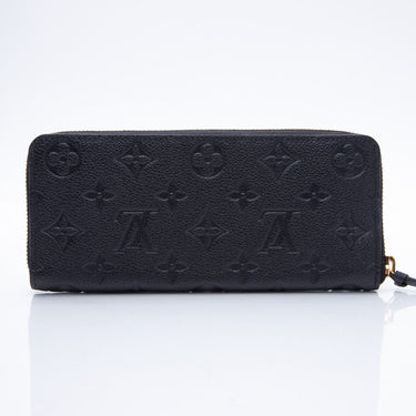 LOUIS VUITTON black Epi leather CLEMENCE Zip Wallet For Sale at 1stDibs