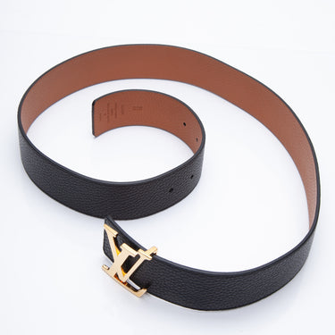 Louis Vuitton LV Initiales Reversible Belt in Black Leather