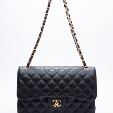Chanel - Jumbo Classic Flap Bag Lambskin Noir