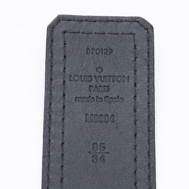 Louis Vuitton 85/34 40mm LV initials Taurillon Shadow Reversible Belt 2LV1114a