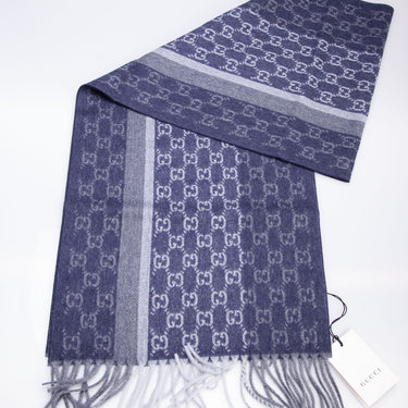 Louis Vuitton Logomania Blue Scarf - Luxury Helsinki