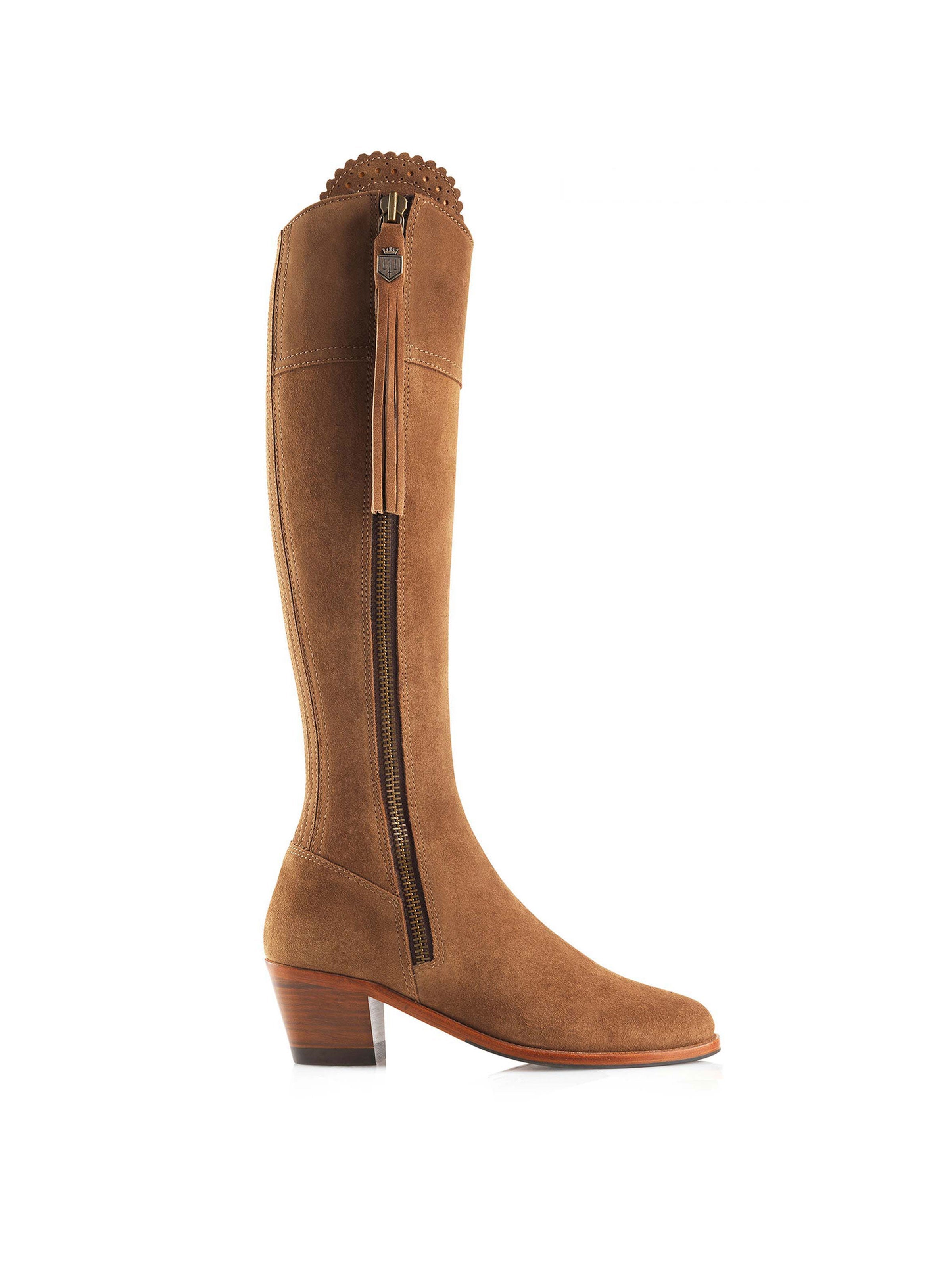 Refurbished Heeled Regina (Narrow Fit) - Tan Suede - Refavored product image