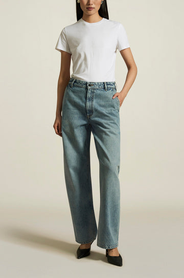 Deep Pocket Wide Leg Jean in Stone Wash – KALLMEYER