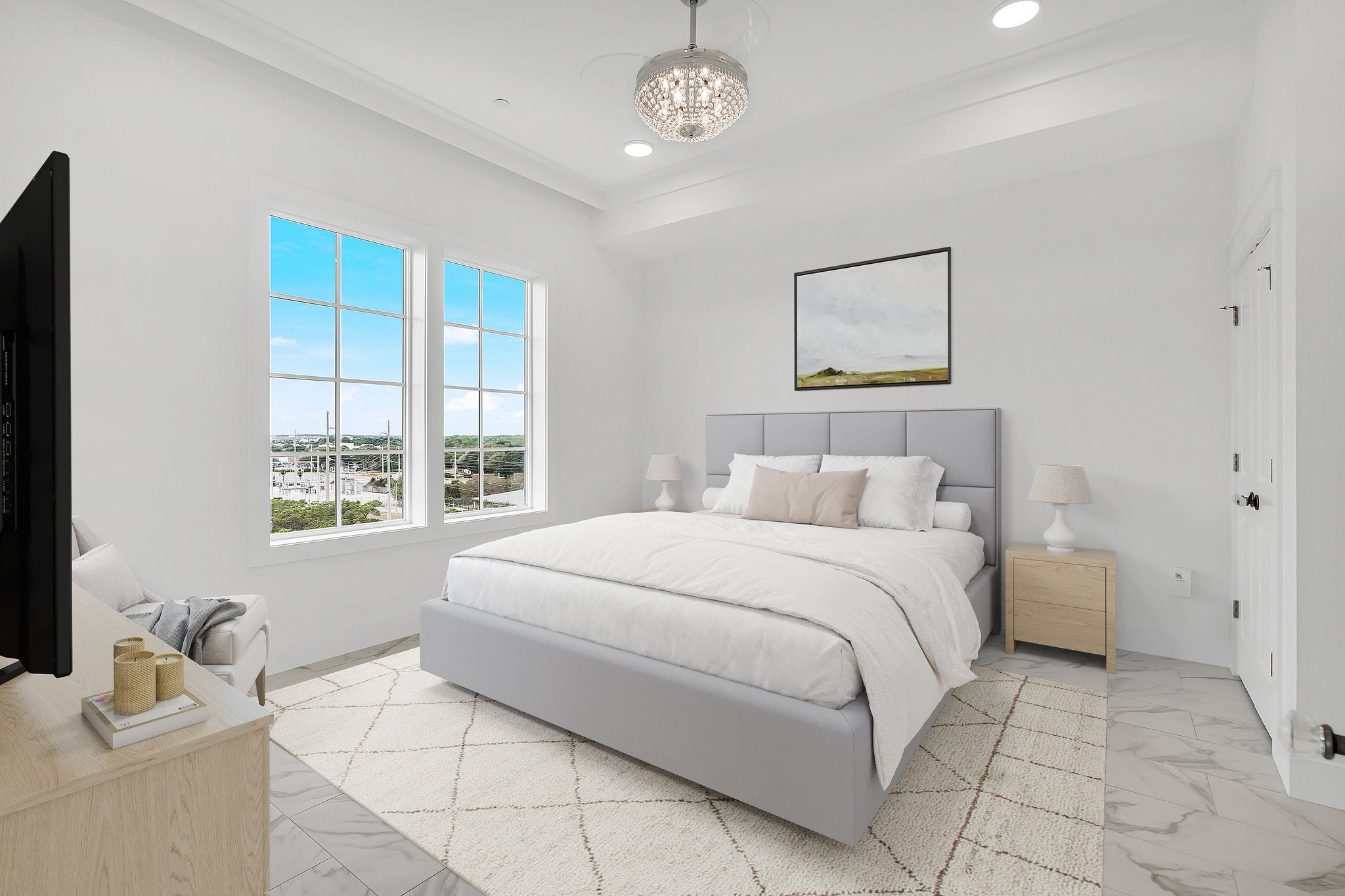 Virtual staging in a bedroom