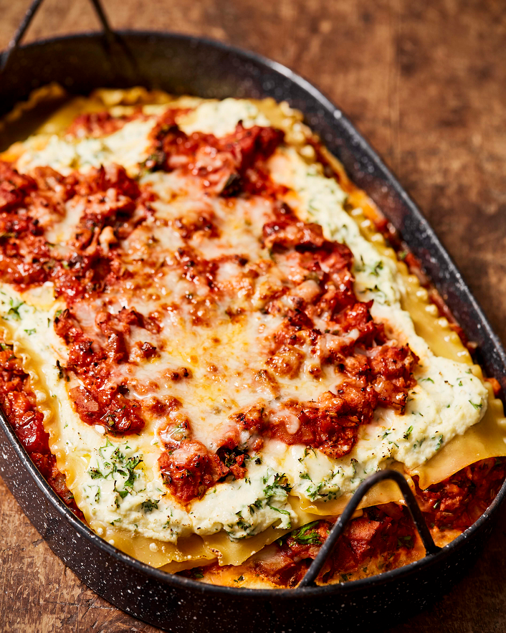 large pan of vegan lasagna