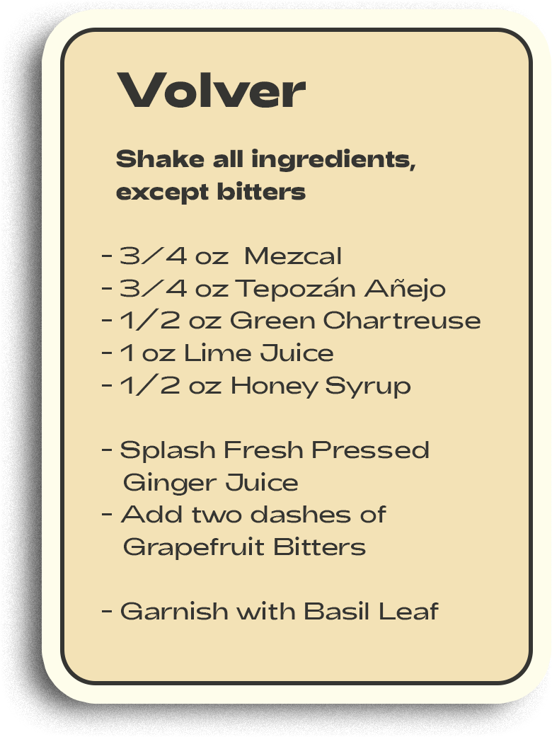 Volver recipe card